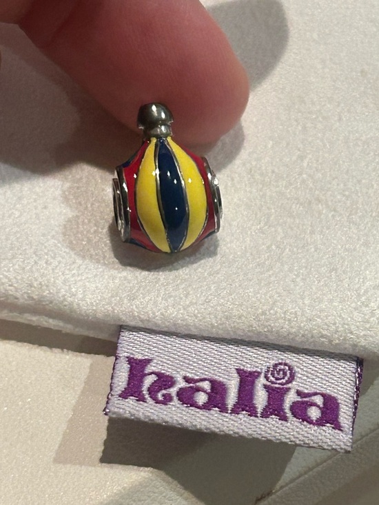 Halia Jewelry - Pandora-style Hot Air Balloon Charm - Multicolor Enamel, Sterling Silver